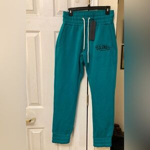 TULONES Currency Collection Joggers Thick Sweat Pants 
C
SIZE S
Color teal green